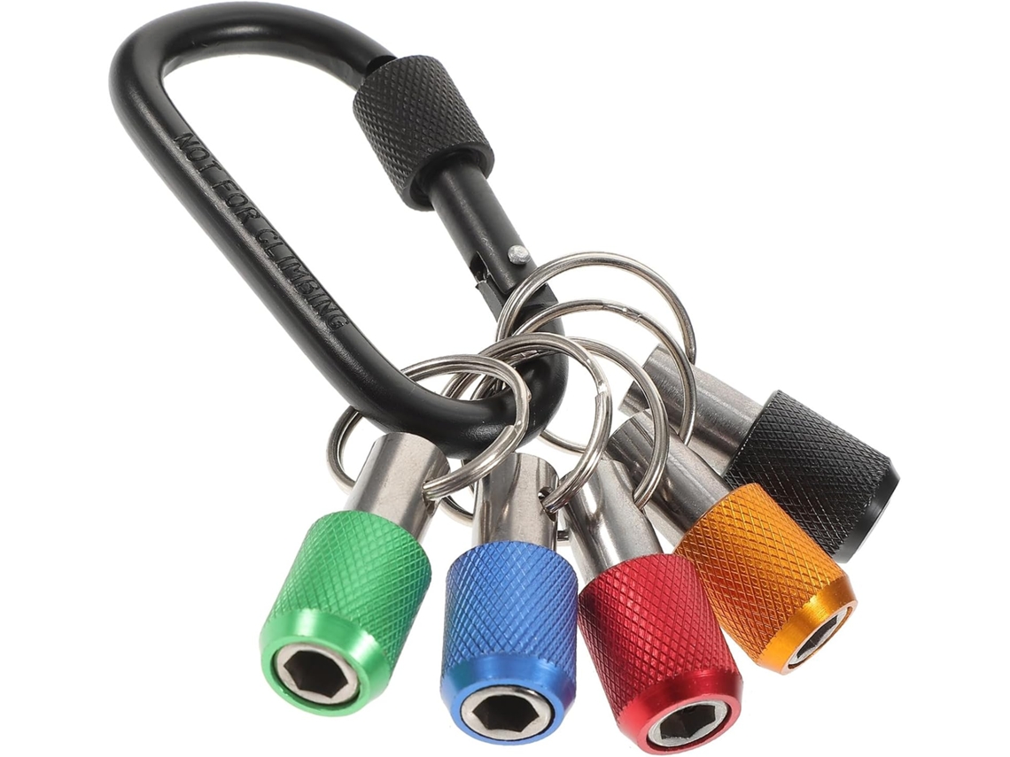 Conjunto De 5 Bits Chave Fenda Inoomp, Chaveiro 1/4 Liga Alumínio E Barra Extensão Aço, Portátil Para Maior