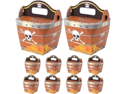 Caixas De Doces Para Festa Homoyoyo Com Design Baú Pirata, Tamanho Pequeno, Papel Resistente, Para Crianças E Eventos