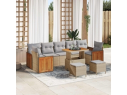 Vidaxl Conjunto De Sofá De Jardim 10 Pcs Bege E Cinza Claro