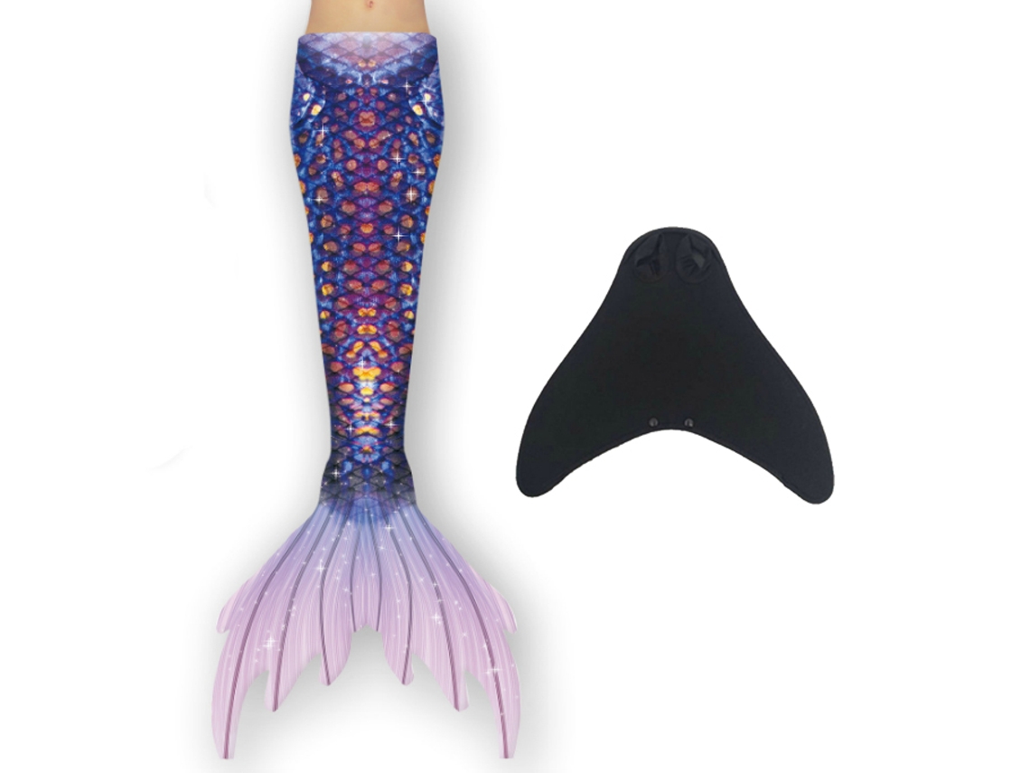 Cauda de Sereia Infantil com Monofin Roxa Roxa Roxa 150 BRILVIBERA