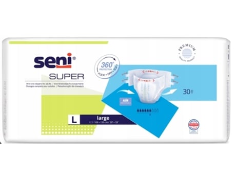 Seni Super Adult Diapers, Size L, 10 Pack Tzmo