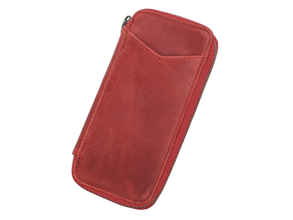 Laxiscreed Estojo De Couro Vintage Para 4 Canetas Com Zíper – Feito À Mão E Multiuso