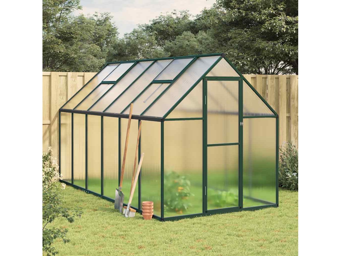 Vidaxl Estufa Com Estrutura Base 334x169x195 Cm Alumínio Verde