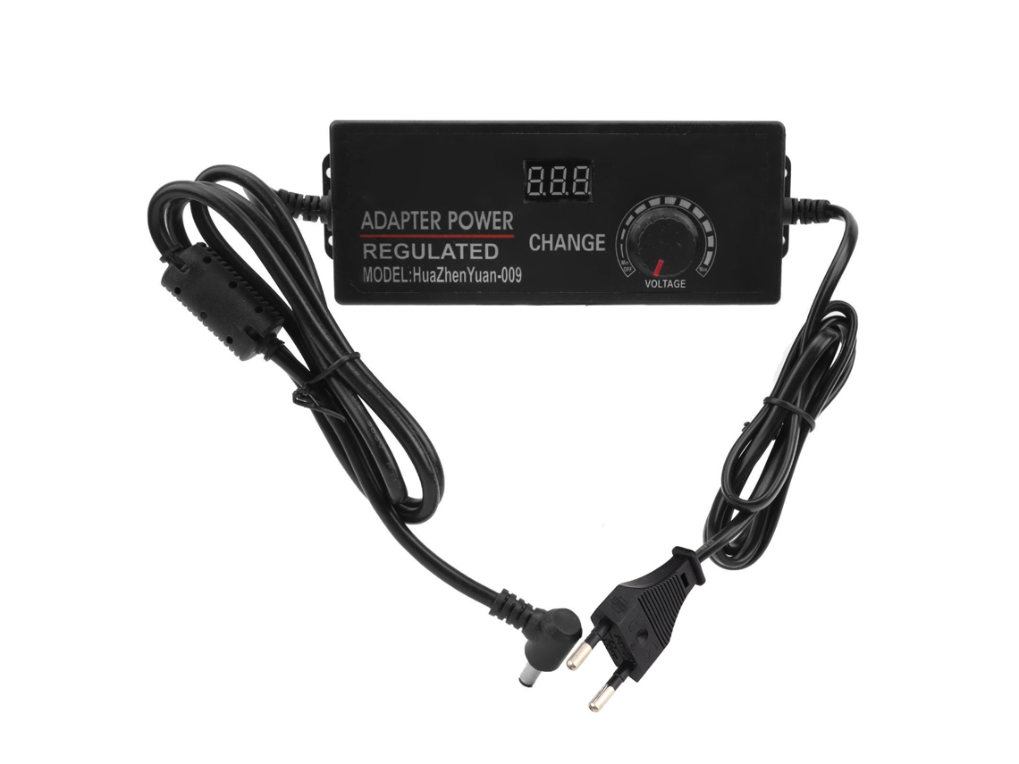 Adaptador Regulável 3 12v 10a com Tela de Voltagem para Alimentação DC