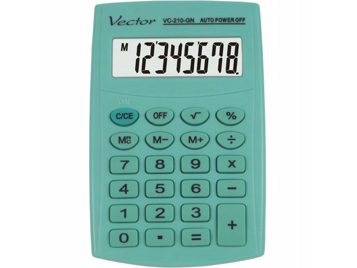 Calculadora de plástico verde Vector Kav Vc 210 Gn