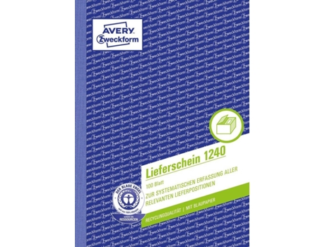 Caderno de Contabilidade AVERY 1240 (A5 - 100 Páginas)