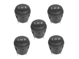 5 peças de interruptores rocker redondos on/off/on 10A/125V S/MARCA