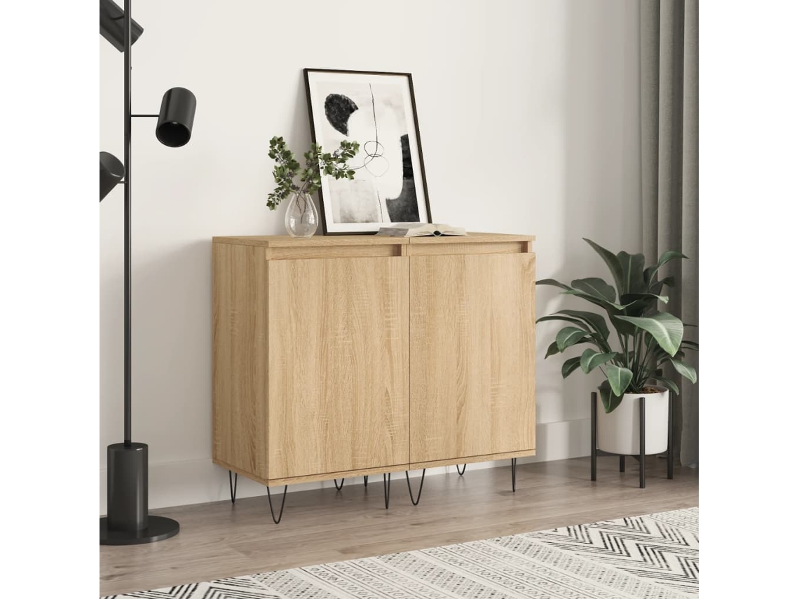 Vidaxl Aparadores 2 Pcs 40x35x70 Cm Derivados Madeira Carvalho Sonoma