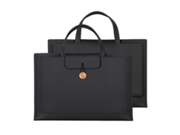 Bolsa De Transporte Para Laptop De 15/15,4/16 Com Proteção De Superfície De Couro Vegano E 3 Camadas Para Notebook Preta Brilvibera
