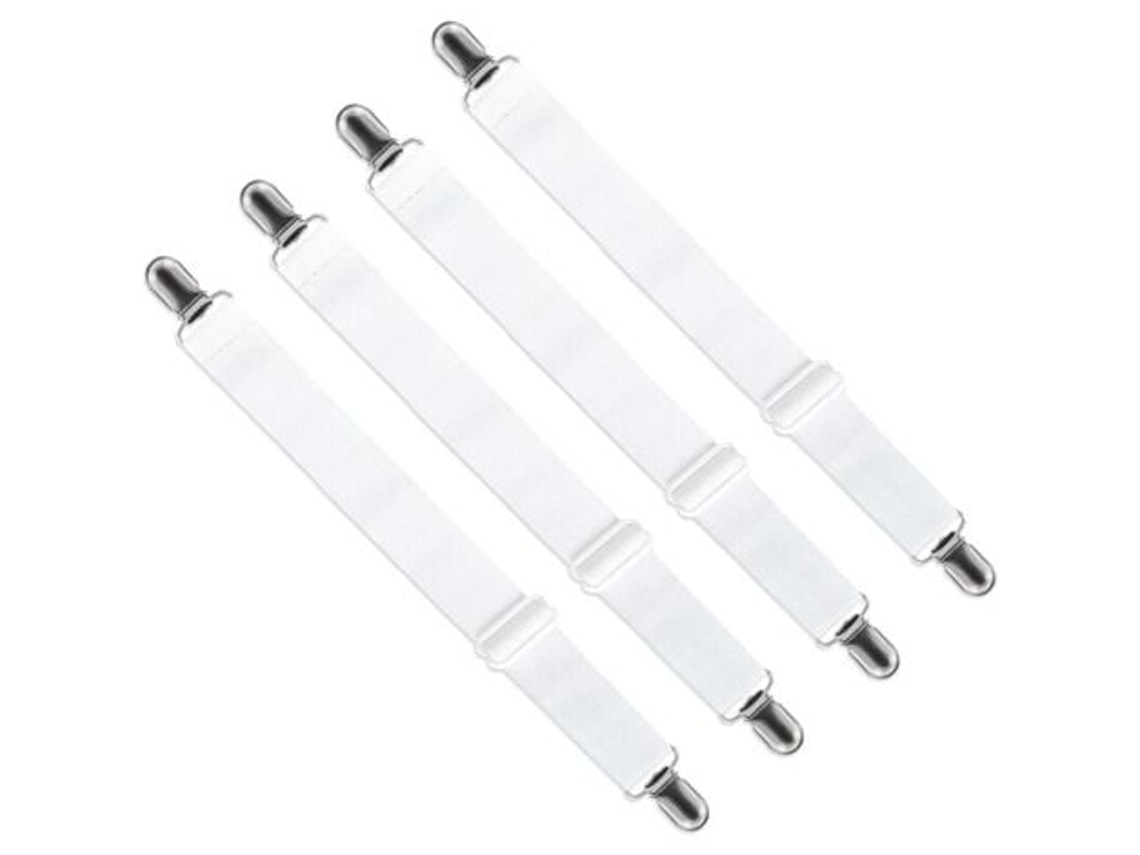 Prendedores De Lençol Ajustáveis ​​ (pacote Com 4, Brancos) Aquaforge (65cm 200cm)