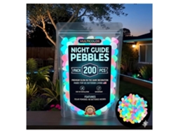 200 Pedras Luminosas para Jardim, Brilhantes para Caminhada Exterior, Decoração de Paisagem e Aquário Multicor AQUAFORGE
