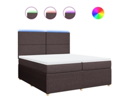 Box Spring Bed, Box Spring Beds Vidaxl Marrom Tecido (200 X 200 Cm)