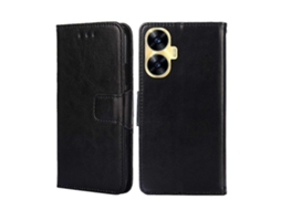 Capa De Couro Com Textura De Cristal Para Realme C55 4g