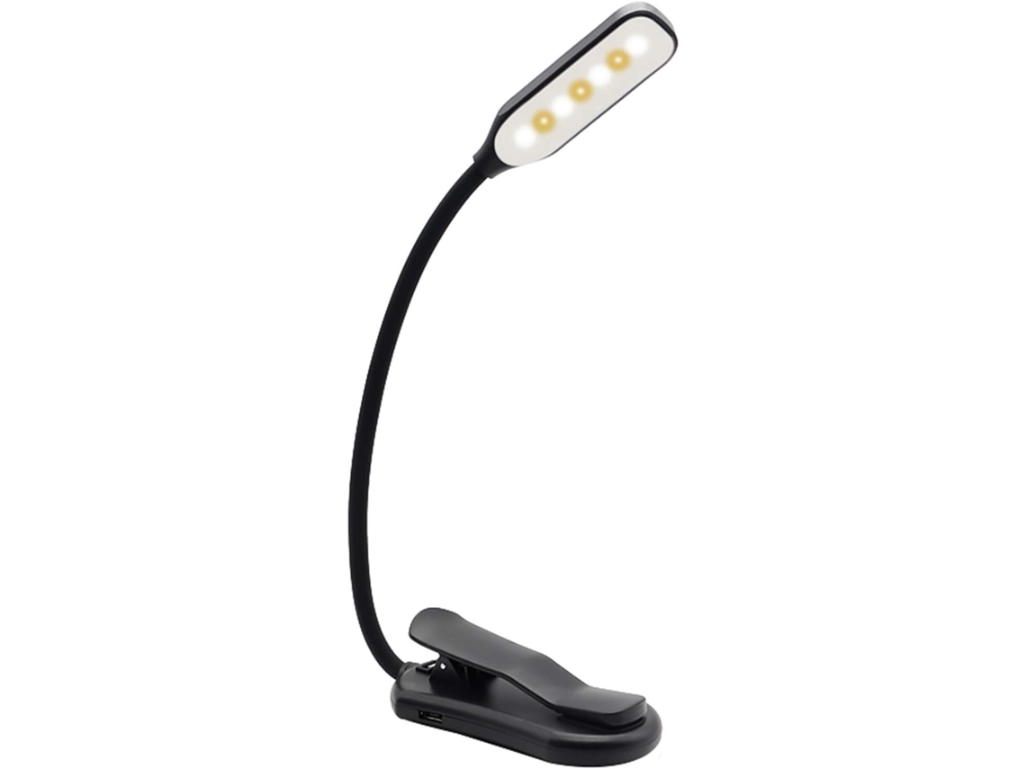 Luz De Leitura Recarregável Com 3 Níveis Brilho E Interruptor Toque,