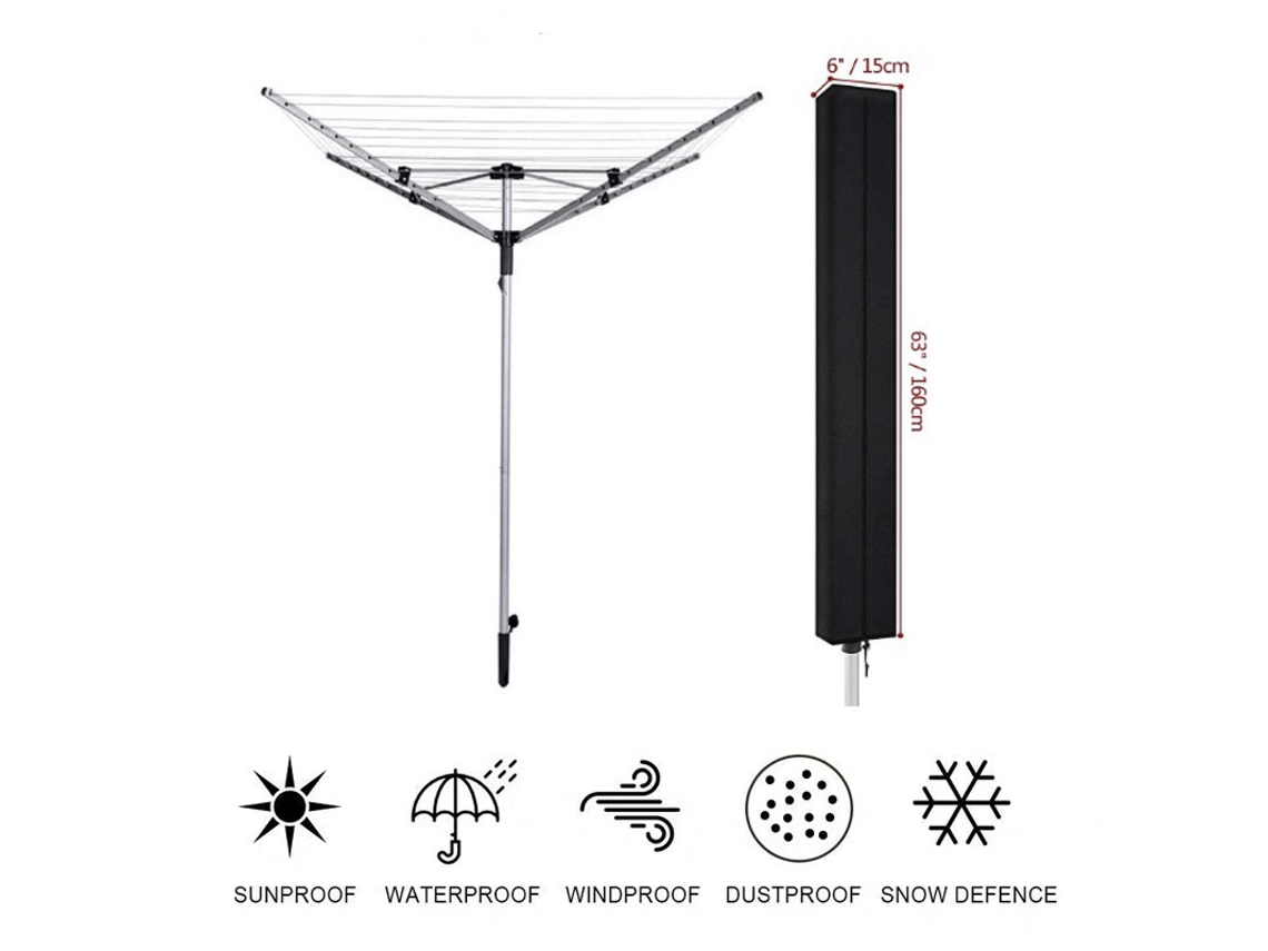 Capa Para Estendal Tipo Guarda-chuva — Material Em Tecido Oxford 420d Impermeável, Adequada Para Estendais De Pátio (160 X 15 Cm)