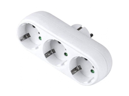ADAPTADOR de Tomada YURU, 3 Vias, 16A/250V, Branco