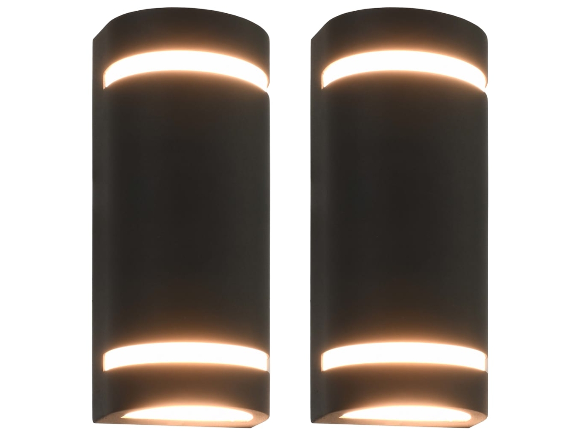 Conjunto 2 Candeeiro de parede VIDAXL Black Aluminium