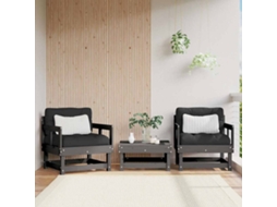 Vidaxl Cadeiras De Jardim C/ Almofadões 2 Pcs Pinho Maciço Cinzento