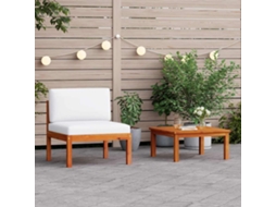 Vidaxl Conjunto De Lounge De Jardim Vidaxl De 2 Peças Com Almofadas De Madeira De Acácia E Corda