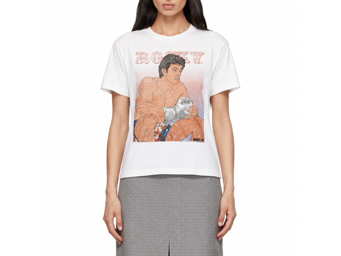 Rockinstone Rocky Movie Contemplation White Adult T-shirt Size:xl