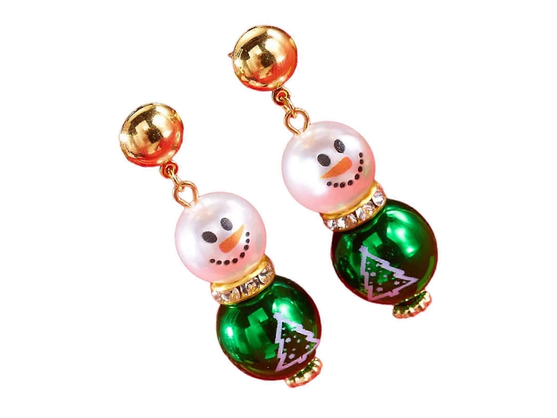 Brincos De Boneco De Neve De Natal Com Pérolas, Leves, Multicoloridos Para Mulheres E Meninas