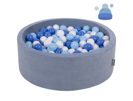 Piscina de Bolas com Bolas Coloridas 90X30Cm/200 Bolas 7Cm para Bebés Crianças Redondas Inverno:Branco/Azul Bebé/Azul KIDDYMOON