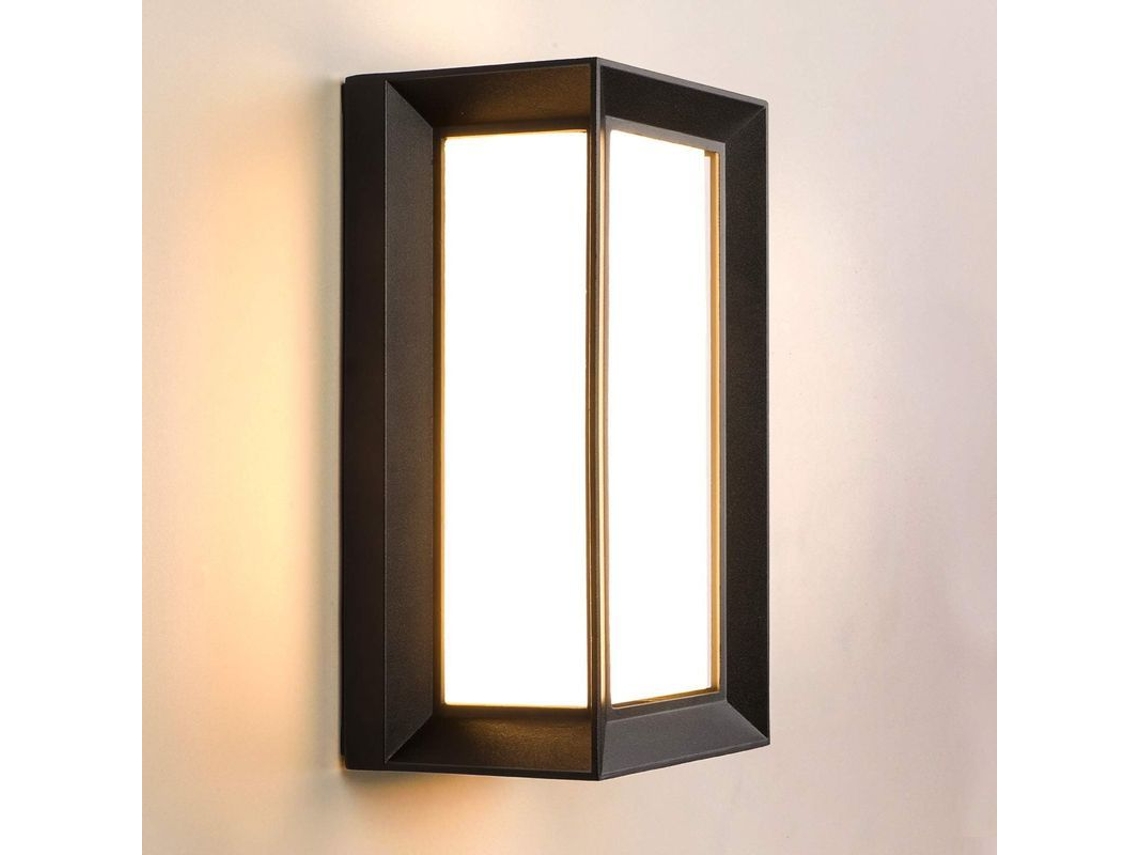 Luz de parede externa moderna led 18w ip66 à prova d'água alumínio branco quente preto S/MARCA