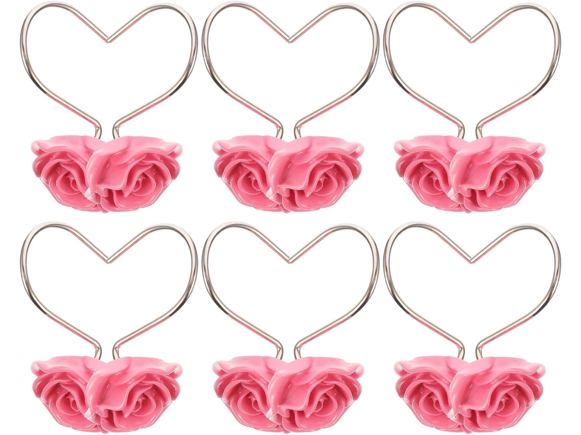Ganchos Para Cortina De Chuveiro Com Design Rosas, 12 Unidades Varão