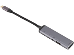 Hub Usb-c Multiportas 5 Em 1 Com Design Elegante, Entrada Para Fone