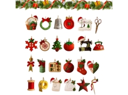 Calendário Do Advento| Acessórios De Mesa 2d, Contagem Regressiva De 24 Dias Para O Natal Com Pingentes|