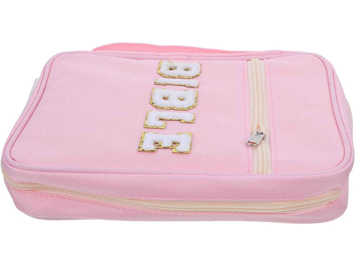 Capa para Bíblia Feminina Rosa Nuobesty, Proteção Diária, Bolsa Organizadora Portátil para Guardar Livros, Estojo