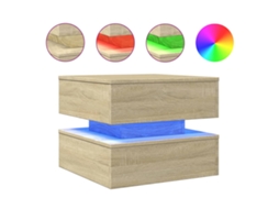 Mesa de centro com luzes LED Carvalho Sonoma MAISON EXCLUSIVE (50x50x40 cm)