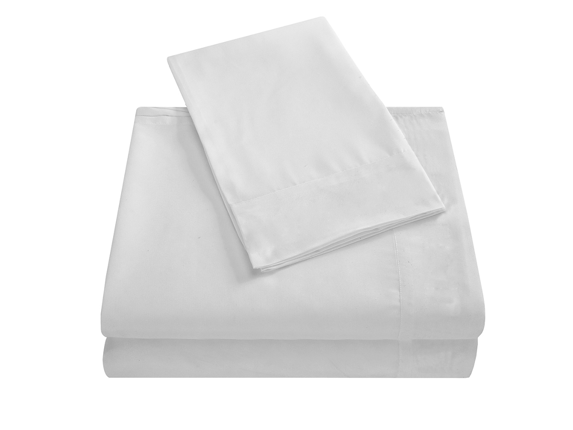 Lençóis Queen 4 peças microfibra premium suave e durável com bolso profundo branco creme S/MARCA