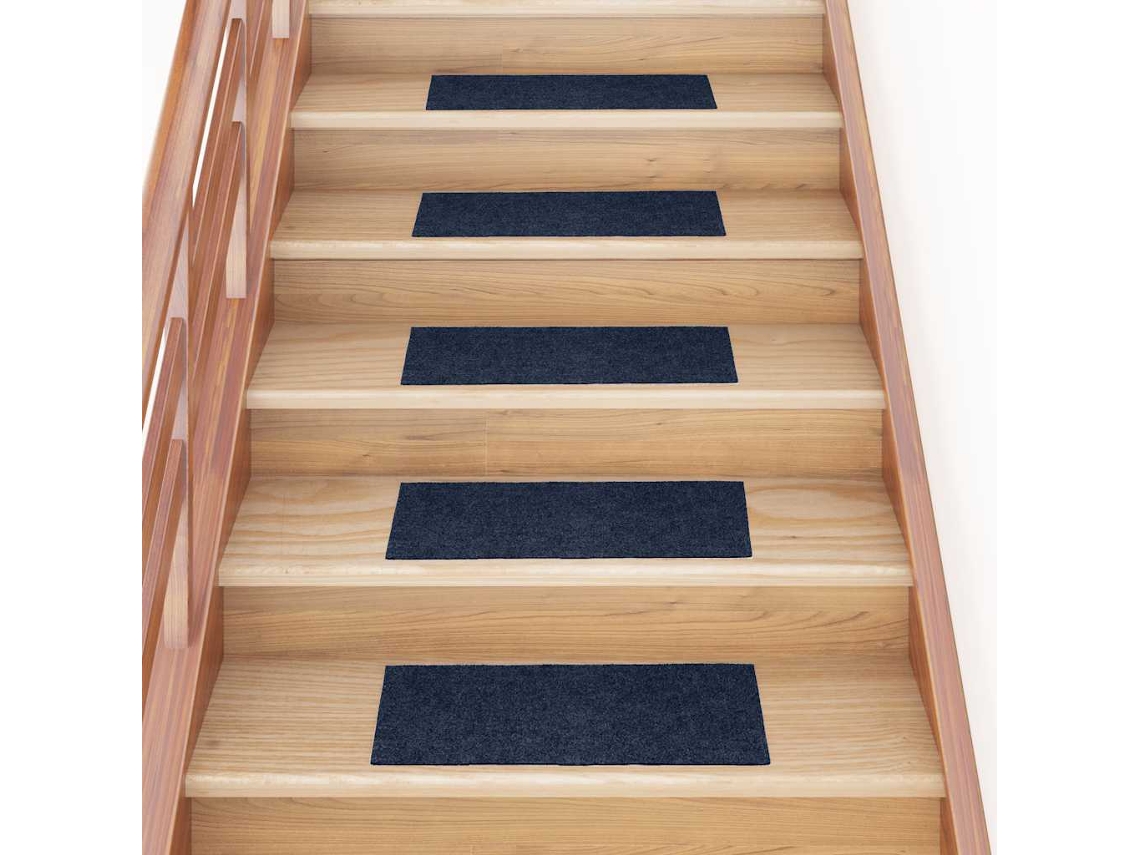 Vidaxl Tapetes De Escada Autoadesivos 30 Peças 60x25 Cm Azul Marinho Retangular