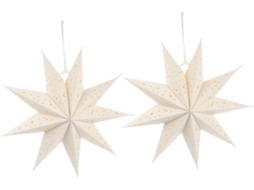 1 Conjunto de Abajures Decorativos de Papel, Lanternas Brancas Estreladas para o Natal, Fácil Instalação e SFUSHOS