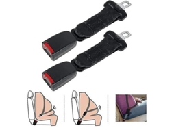 Extensor de cinto de segurança universal ajustável, pacote com 2 unidades, 23 cm, para carros - Marrom, Cinza, Bege (2 peças, 36 cm, Preto)