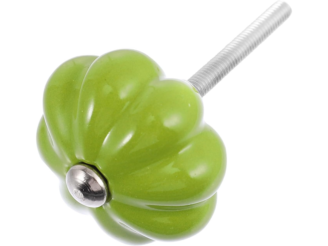 Puxador De Armário Dechous Em Cerâmica Verde Formato Abóbora Com Belo Acabamento Polido Para Gavetas E Móveis