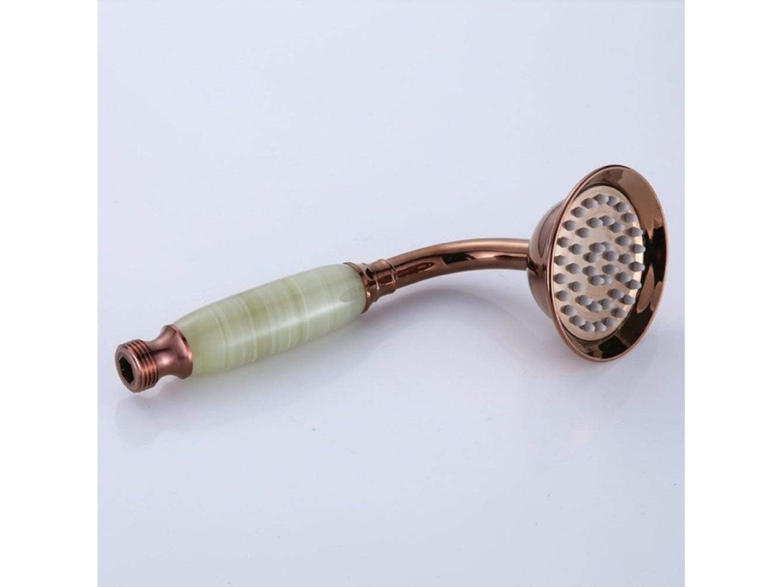 05, Chuveiro De Bronze Antigo Com Ducha Manual E Suporte De Cobre