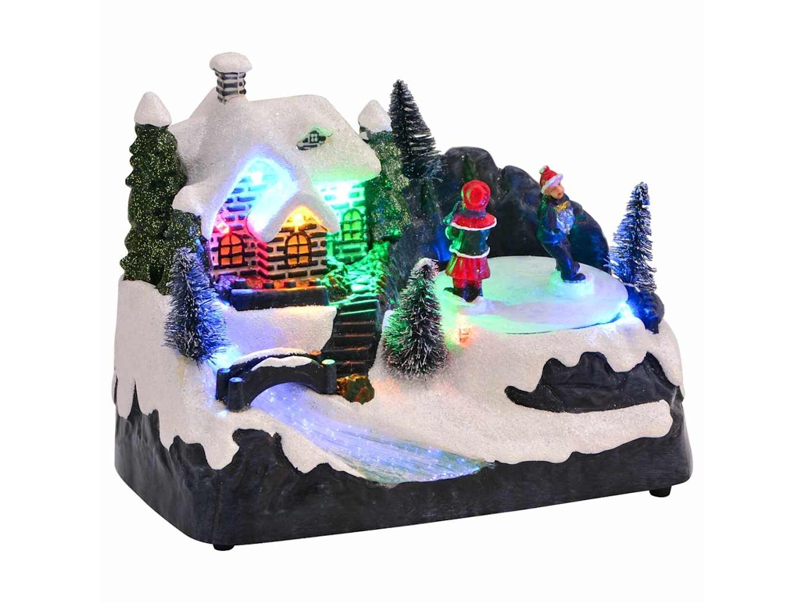Vidaxl Mini Vila De Natal 16 X 11,5 X 13 Cm Plástico Multicolor