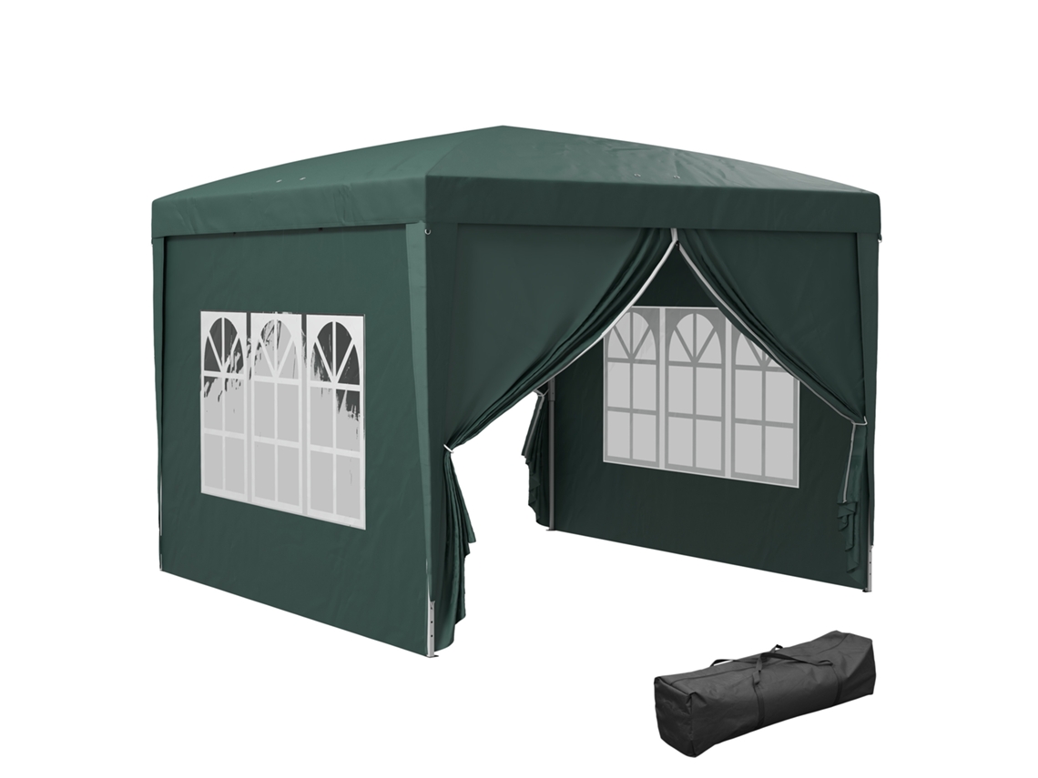 Tenda Barnum Pliante 3x3x2,58m com janelas e saco, verde BTFORUS