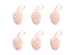 Adorno Ovo Páscoa Natalino Espuma Rosa 3cm 12un