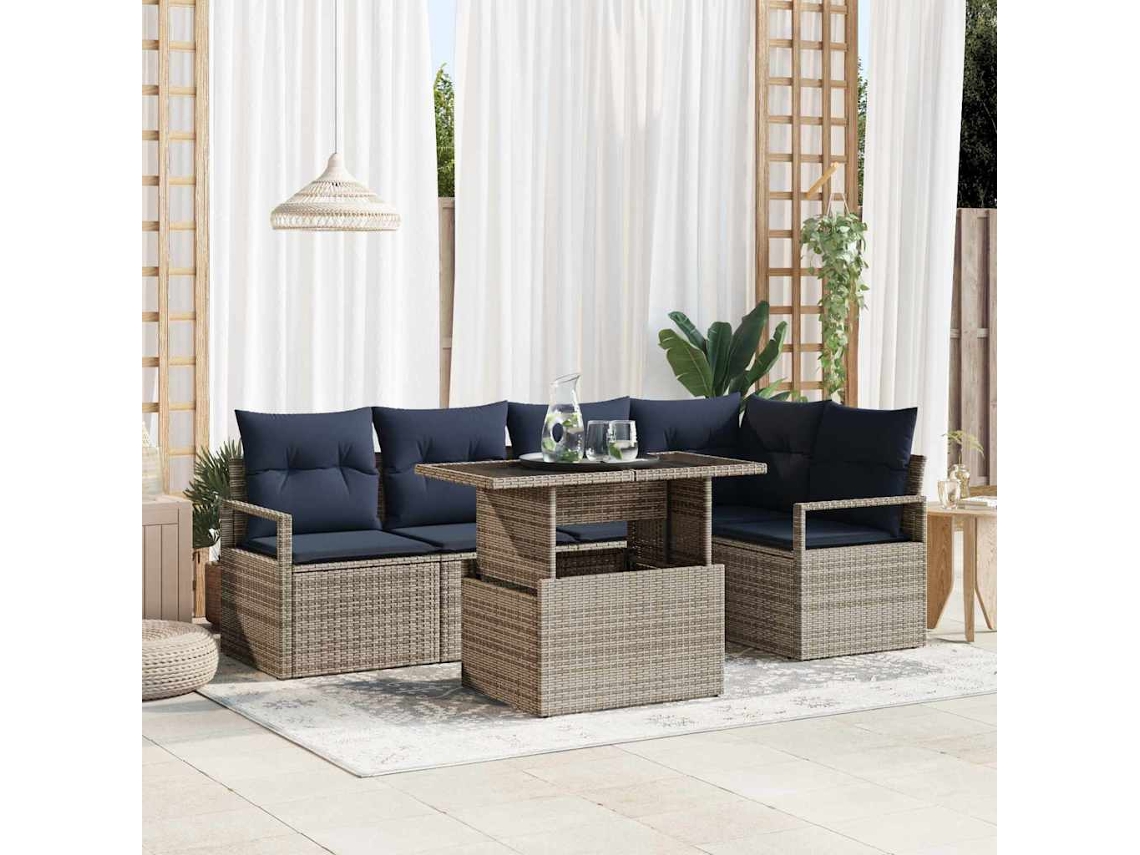 Vidaxl Conjunto De Sofá De Jardim 6 Unid. 5-número De Lugares