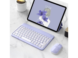 Combinação De Teclado E Mouse Sem Fio Bluetooth De 10 Polegadas Cuich (roxo)