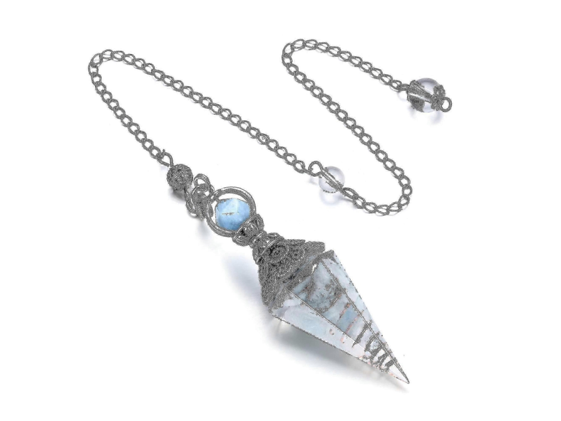 Pêndulo De Cristal De Chakra Hexagonal, Peça De Cura Reiki E Radiestesia