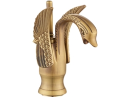 Torneira De Banheiro Em Latão Antigo, Estilo Cisne, Alça Única, 1 Furo, Para Pia/vasque, Instalação Em Placa Igvtrade