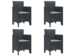 Conjunto 4 Cadeira Moderna Vidaxl Antracite Polipropileno (53 X 49 X 85 Cm)