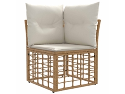 Maison Exclusive - Conjunto De Sofás Para Exterior 9 Pcs Natural E Branco Creme