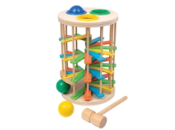 Brinquedo Educativo De Madeira Small Foot Com Torre De Bolas E Martelo.