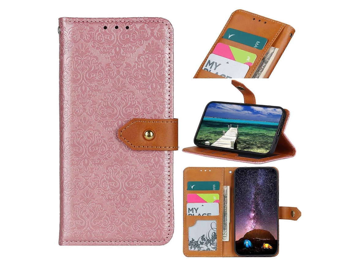 Capa De Couro Com Estampa Floral Europeia E Relevo Para Samsung Galaxy M13 4g
