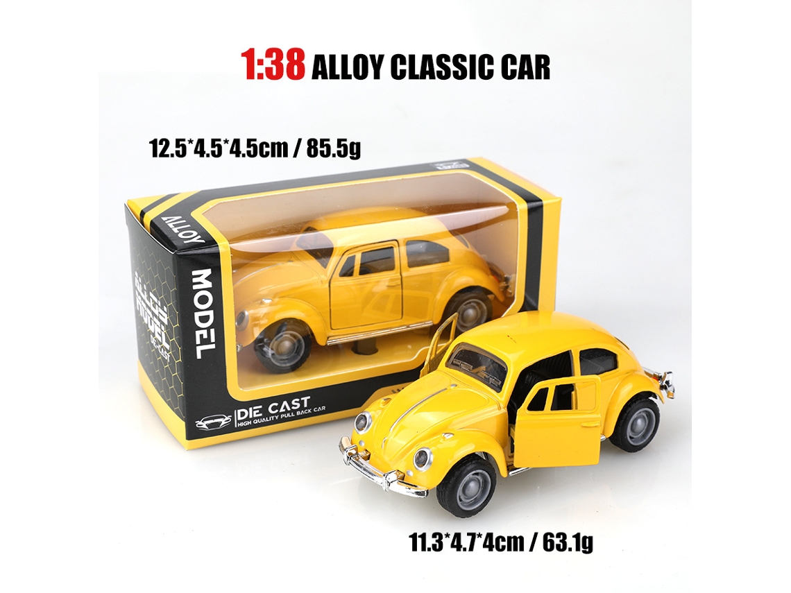 Miniatura de Carro em Escala 1/38, Modelo de Carro Clássico, Brinquedo Infantil. MDUG